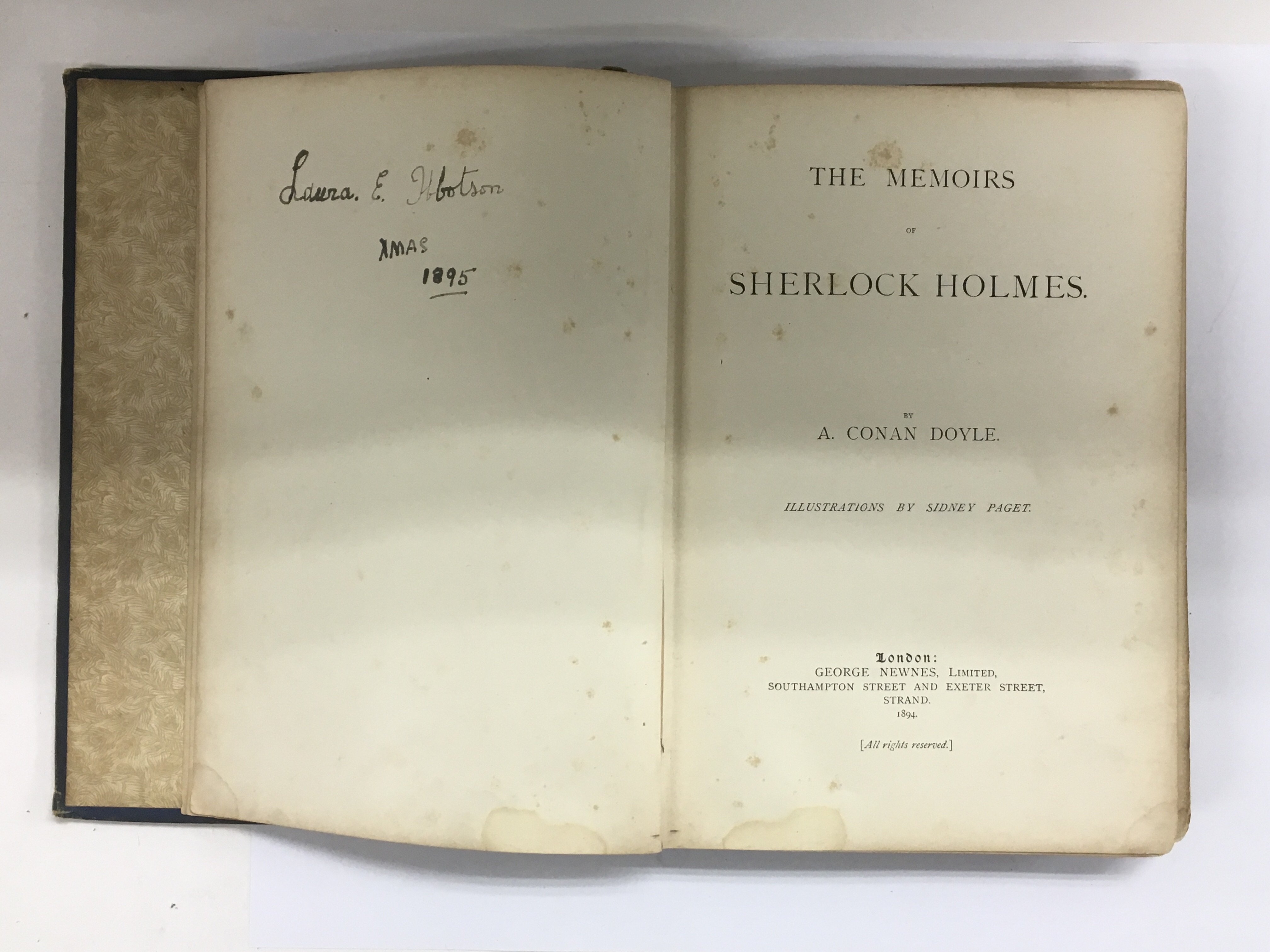 An 1894 first edition 'The Memoirs Of Sherlock Hol