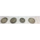 Four George III, used circulated coins