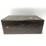 A vintage writing box with drawer to one side, measures closed approx 45cm x 25cm x 18cm. The box