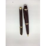 A Mont Blanc ballpoint and a Parker fountain pen
