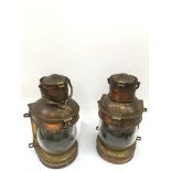 Two Masthead ship's lanterns .Approx 36cm