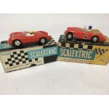 Scalextric, boxed Austin Healey and a Porsche, 196