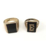 Two gent's 9ct gold signet rings.Approx 11.5g