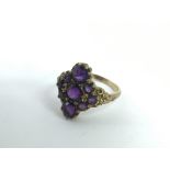 A 9ct gold amethyst set ring.Approx S