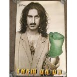 Two vintage Frank Zappa posters, approx 59cm x 89c