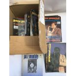 A box of music magazines comprising Jazz Monthly,