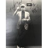 A signed image of Hunter S Thompson. The black and