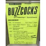 A framed and glazed Buzzcocks tour poster with Sub