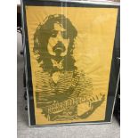 A framed original Frank Zappa screenprint poster, approx 61cm x 81cm (including frame).