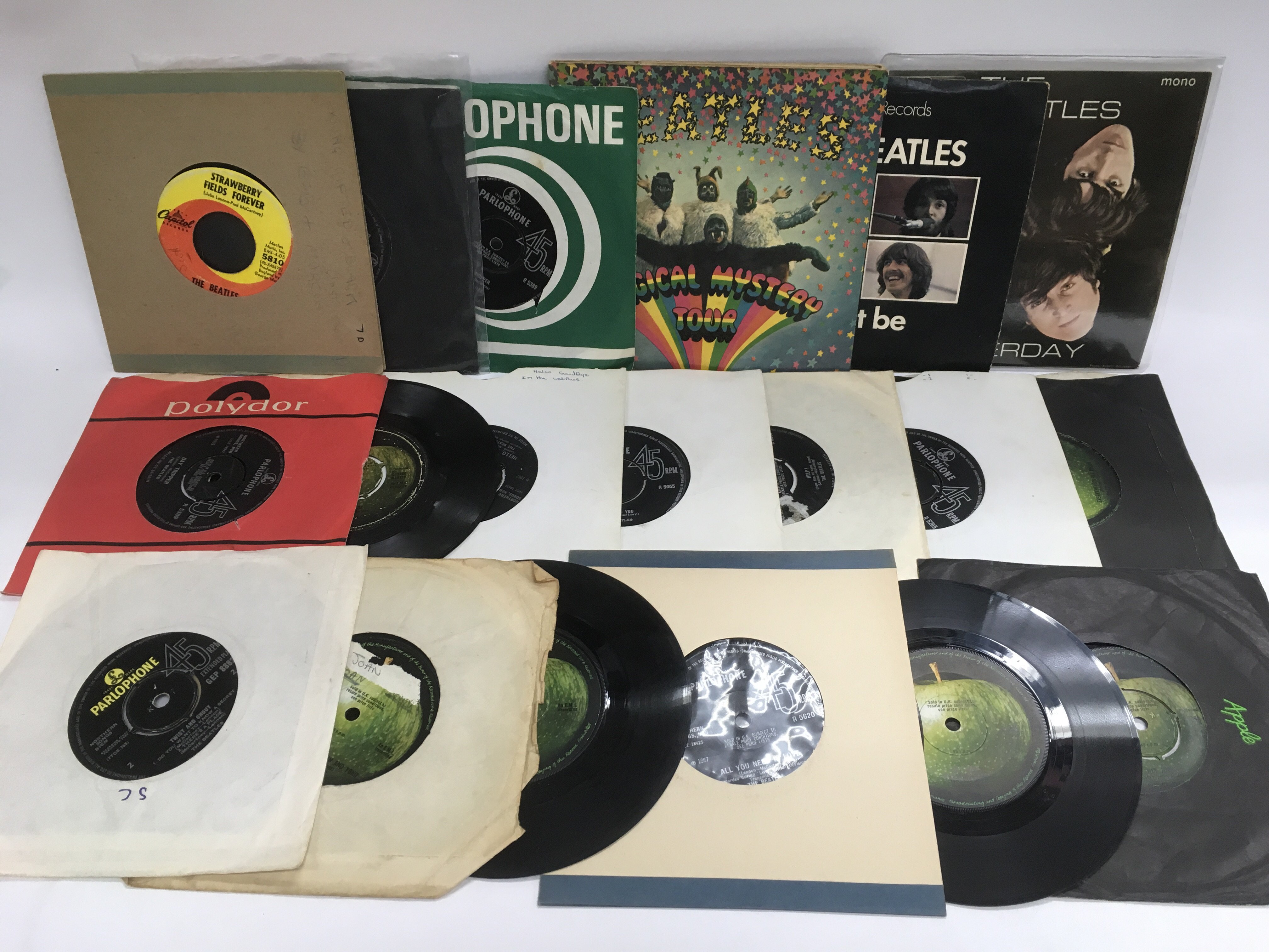 A collection of Beatles and related 7inch singles