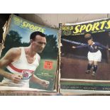 A collection of World Sports magazines from the 19