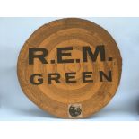 Two in store promotional boards for REM albums com