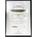 A framed Fear And Loathing In Las Vegas poster. Th