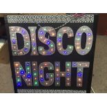 A light up illuminated 'Disco Night ' sign, approx