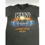 An original 1983-84 Kiss World tour t-shirt, size