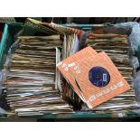 Two boxes of rock and pop 7inch singles by various