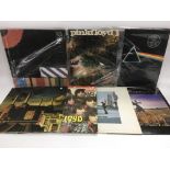 Seven Pink Floyd LPs including a 2nd pressing of '