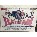 A UK quad poster for the 1966 Batman film. Stuck d