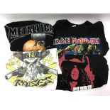 Four hard rock tour t-shirts for Iron Maiden, Meta