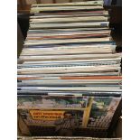 A box of jazz LPs by various artists.