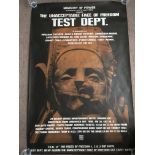 A large vintage tour poster for Test Dept, approx