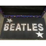 A light up illuminated 'Beatles' sign, approx 60cm