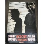 Four original Nick Cave posters promoting various singles including 'Straight To You', 'The Ship