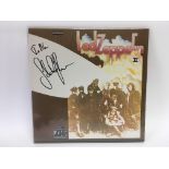 A Led Zeppelin 2 LP signed to the font in black ma