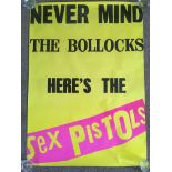 A Sex Pistols 'Never Mind The Bollocks' poster, ap