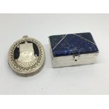 A Victorian Silver and enamel box Of Egyptian infl