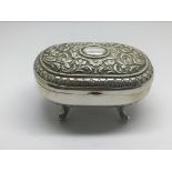 An oval Continental silver casket box of oval shap