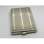 An English Silver Card Case with Engine turned dec