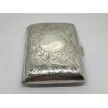 An English Silver Cigarette Box Birmingham hallmar