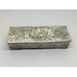 A Continental late 19th Century Silver box of rect