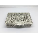 A Quality Continental silver box the repousse lid