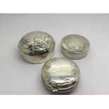 Three Continental Silver boxes of rectangular shap