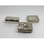 Three Silver boxes of rectangular shape one with t