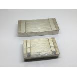 Two modern design silver boxes of rectangular shap