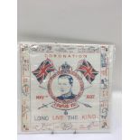 An Edward VIII souvenir Coronation scarf.Approx 30x30cm