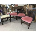 A group of four Georgian upholstered chairs