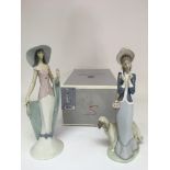 A boxed Lladro figure 'Stepping Out' with a figure of an elegant lady.No damage or restoration