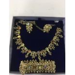 A vintage Jewelcraft rhinestone set necklace, earrings and bracelet set