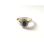 A 9ct gold sapphire and diamond ring