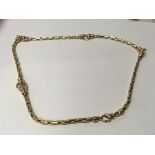 A gold 585 necklace with hoop links weight 21.5g