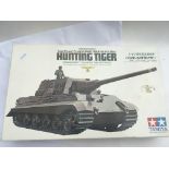 Tamiya, boxed , partially started, Hunting tiger German Army Heavy tank destroyer - NO RESERVE