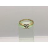 A 14ct gold princess cut solitaire diamond ring, approx 2.75g and approx size K.