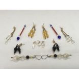 Six pairs of beaded earrings - NO RESERVE