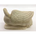 A well detailed, Chinese carved ivory model of a swan.Approx 14cm long