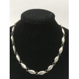 A silver link necklace
