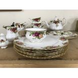 A set of Royal Albert country rose tea ware includ